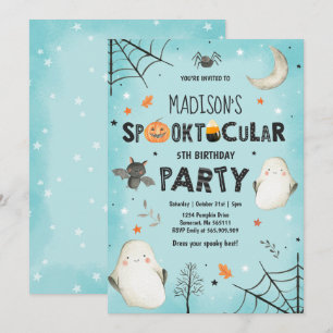 Ghost Halloween Birthday Party Spooktacular Party Kaart