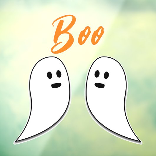 Ghost Halloween Black White oranje boo Raamsticker (Vel 3)