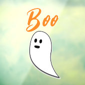 Ghost Halloween Black White oranje boo Raamsticker (Vel 3)