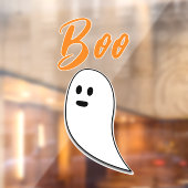 Ghost Halloween Black White oranje boo Raamsticker (Vel 2)