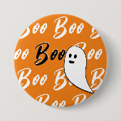Ghost Halloween Black White oranje boo Ronde Button 7,6 Cm (Voorkant)