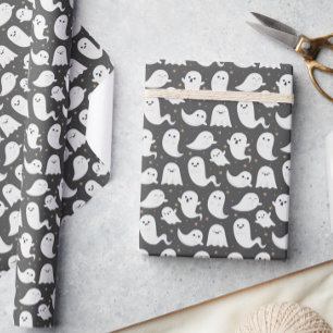 Ghost Halloween Dark Spooky Wrapping Paper Cadeaupapier