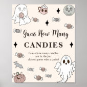 Ghost Halloween Devinez combien de bonbons Poster  (Devant)