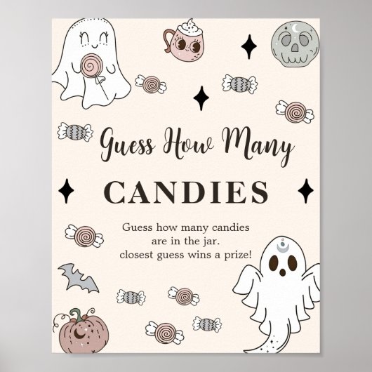 Ghost Halloween Devinez combien de bonbons Poster  (Devant)