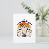 Ghost Halloween kostuum Grappig boek Briefkaart (Staand voorkant)