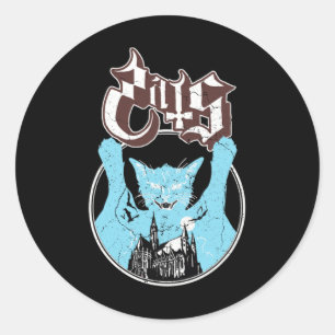 Ghost Halloween Meow Cat Friend Rock Ghost Ronde Sticker