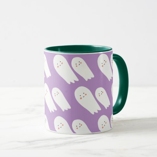 Ghost Halloween Nom Customisé Mug (Devant droit)