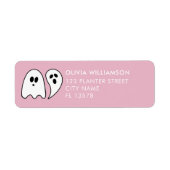 Ghost Halloween roze Etiket (Voorkant)