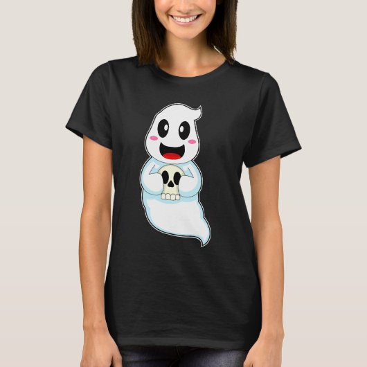 Ghost Halloween Skull T-shirt (Voorkant)