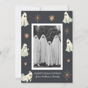 Ghost Halloween Spooktacular Family Foto Feestdagenkaart