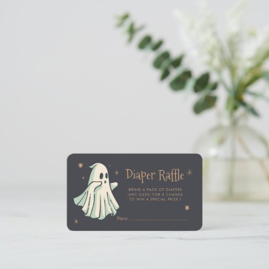 Ghost Halloween Spooktacular Luier Raffle Informatiekaartje (Staand voorkant)