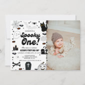 Ghost Halloween Spooky Een Eerste Verjaardag Kaart (Voorkant)