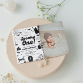 Ghost Halloween Spooky Een Eerste Verjaardag Kaart