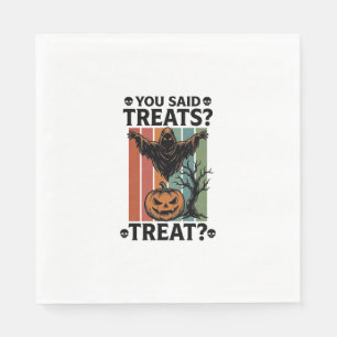 Ghost Halloween T-shirt met griezelige Treat Pun e Servet