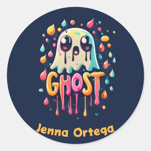 Ghost Halloween - Vampier Vibes Ronde Sticker (Voorkant)
