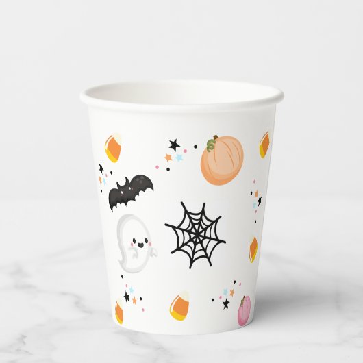 Ghost Halloween Verjaardag Roze Spooktacular Party Papieren Bekers (Achterkant)