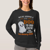 Ghost Halloween zwangerschapsaankondiging met lang T-shirt (Voorkant)