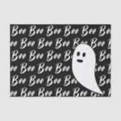 Ghost Halloween zwart-wit boek tekstpatroon Tissuepapier (Voorkant)