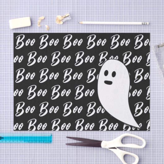 Ghost Halloween zwart-wit boek tekstpatroon Tissuepapier (Craft)