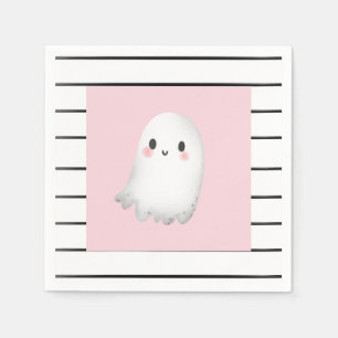 Ghost Hey Boo Pastel Roze Halloween Verjaardag Servet