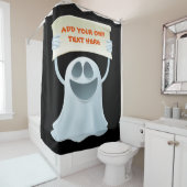 Ghost holding text douchegordijn (In situ)