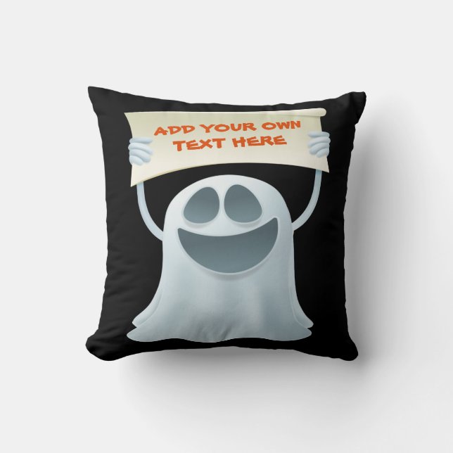 Ghost holding text kussen (Voorkant)