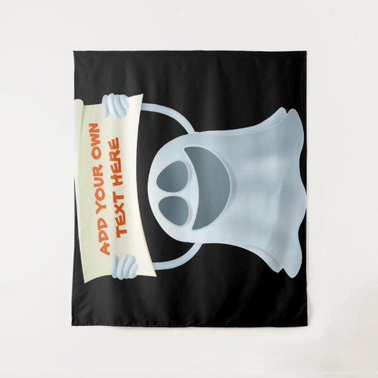 Ghost holding text wandkleed (Voorkant)