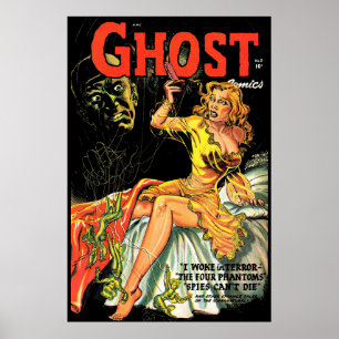 Ghost  Horror Comics Lady in Gellow Poster
