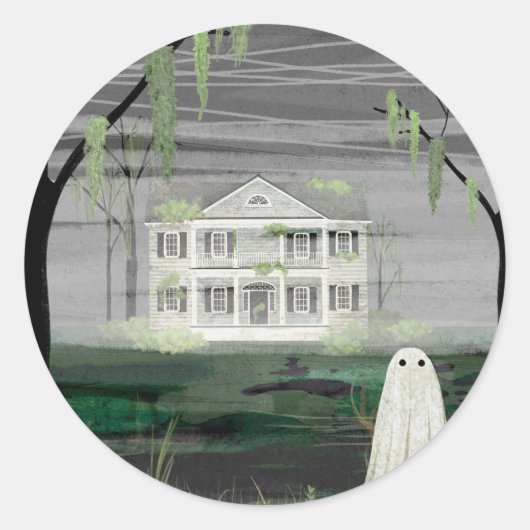 Ghost House Ronde Sticker (Voorkant)