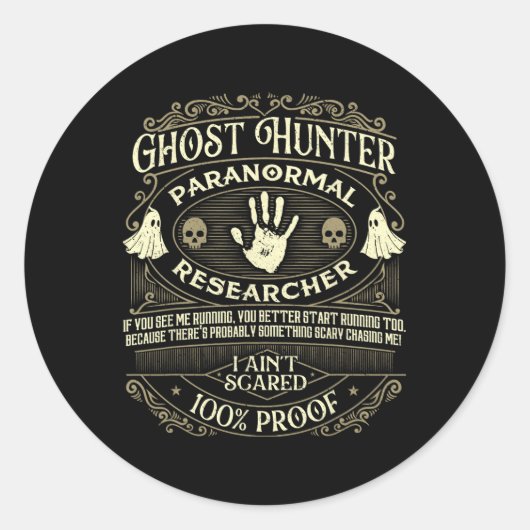 Ghost Hunter - Ghost Hunting Halloween Paranormal Ronde Sticker (Voorkant)