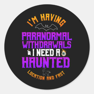 Ghost Hunter Paranormal Hunting Halloween Spirit H Ronde Sticker