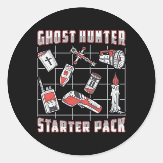 Ghost Hunter Starter Pack Paranormal Ghost Hunting Ronde Sticker (Voorkant)