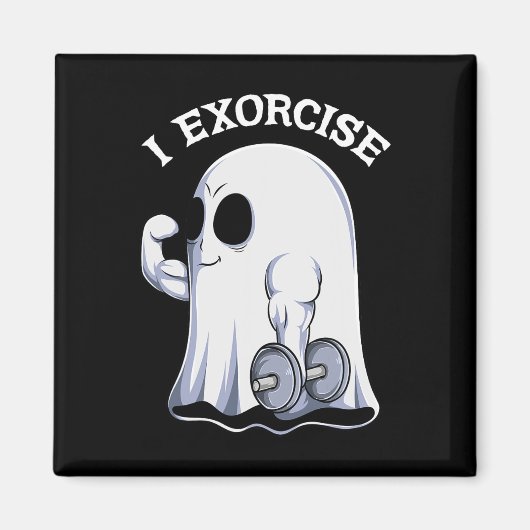 Ghost I Exorcize Fun Gym Oefening Workout Spooky H Magneet (Voorkant)