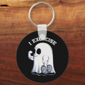 Ghost I Exorcize Fun Gym Oefening Workout Spooky H Sleutelhanger (Voorkant)