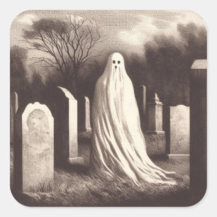 Ghost in Graveyard  Illustratie Sticker