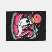 Ghost in Lifebuoy Flamingo op een zwembad Float Su Fleece Deken (Voorkant (Horizontaal))