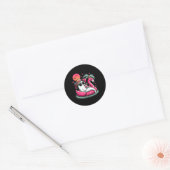 Ghost in Lifebuoy Flamingo op een zwembad Float Su Ronde Sticker (Envelop)