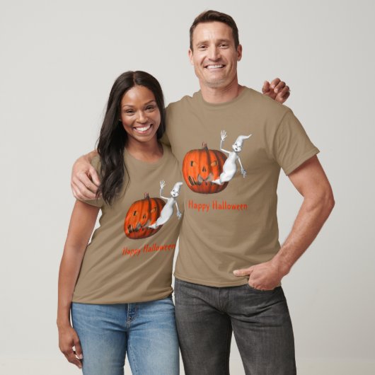 Ghost Jack O Lantern Funny Halloween T-shirt (Unisex)