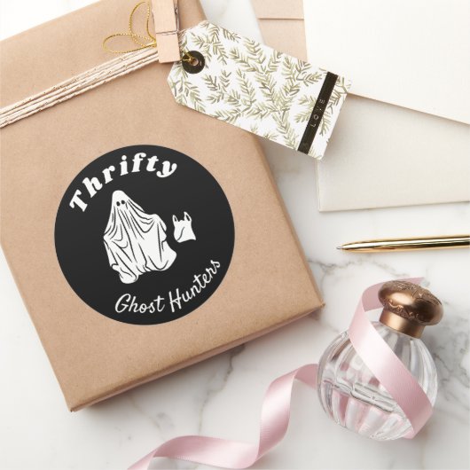 Ghost-jagers met geweer - Stickers rond (Geschenken)