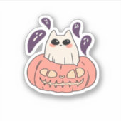 Ghost Kat in een pompoen Classic T-Shirt Sticker (Voorkant)
