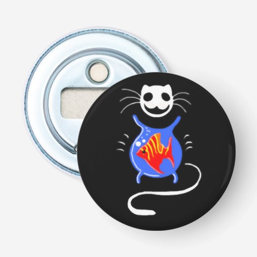 Ghost Kitty Cat Button Flesopener (Voorkant)