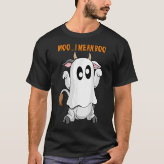 Ghost Koe Boerderij Moo I Mean Boo Moon Cosplay Hw T-shirt