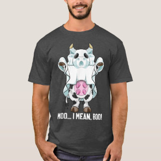 Ghost Koe Moo I Mean Boo Pumpkin Moon Halloween Fa T-shirt