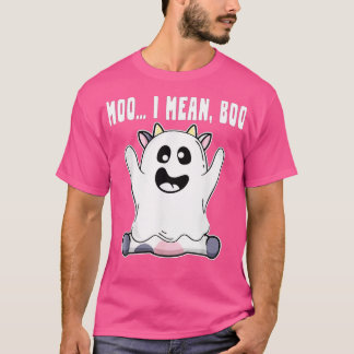 Ghost Koe Moo I Mean Boo Pumpkin Moon Halloween Fa T-shirt