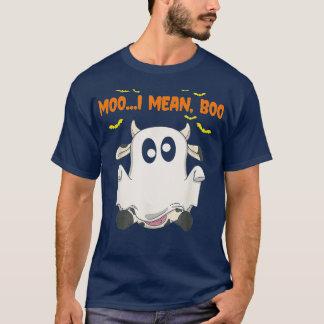 Ghost Koe Moo I Mean Boo Spooky Pumpkin Funny Hall T-shirt