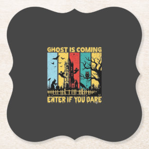 Ghost komt Halloween spookhuis heks Uil_ Kartonnen Onderzetters