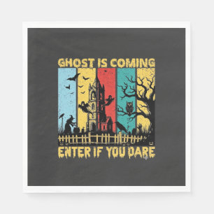 Ghost komt Halloween spookhuis heks Uil_ Servet