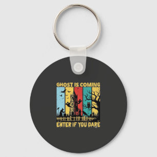Ghost komt Halloween spookhuis heks Uil_ Sleutelhanger