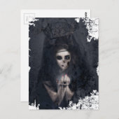 Ghost Lady Haunting Skull Skeleton Briefkaart (Voorkant / Achterkant)