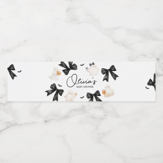 Ghost Little Boo Halloween Baby shower Waterfles Etiket (Enkel label)